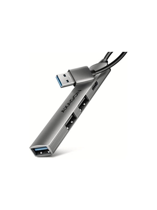 Axagon HUB USB HUE-STA, 4x USB ALU STRIP hub, 1x USB-A 5Gbps, 2x USB-A & 1x USB-C 480Mbps, kabel USB-A 12cm USB 3.2 Gen 1 (3.1 Gen 1) Type-A 5 Mbit/s Grey