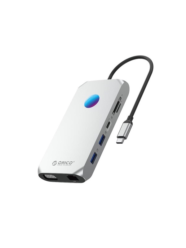 ORICO XCR 12in1 RGB USB-C Docking Station USB-Hubs - USB 31 - 12 - silber