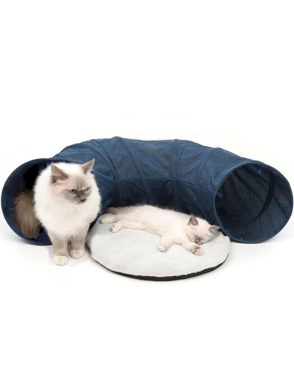 Vesper Katzen Tunnel 29 x 8 x 36 cm blau