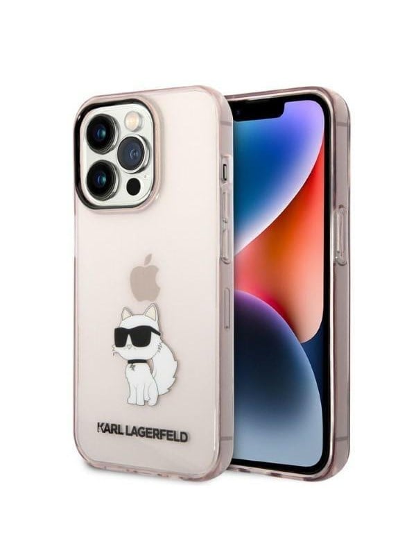 Image of Karl Lagerfeld KLHCP14LHNCHTCP iPhone 14 Pro 6.1" pink/pink hardcase Ikonik Choupette