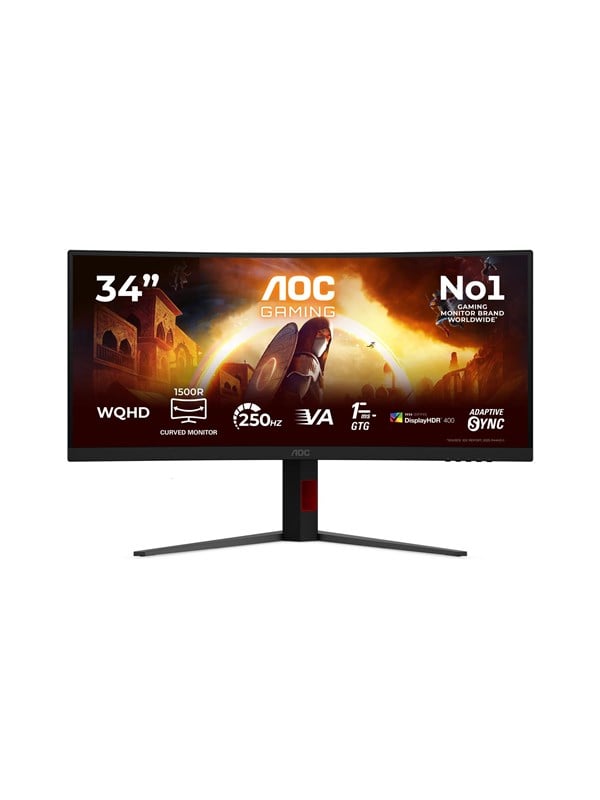 AOC CU34G4ZCA 34 Zoll - Curved Gaming Monitor VA, WQHD, 250 Hz, 1 ms GtG, USB-C, 2x HDMI 2.1, DP, USB