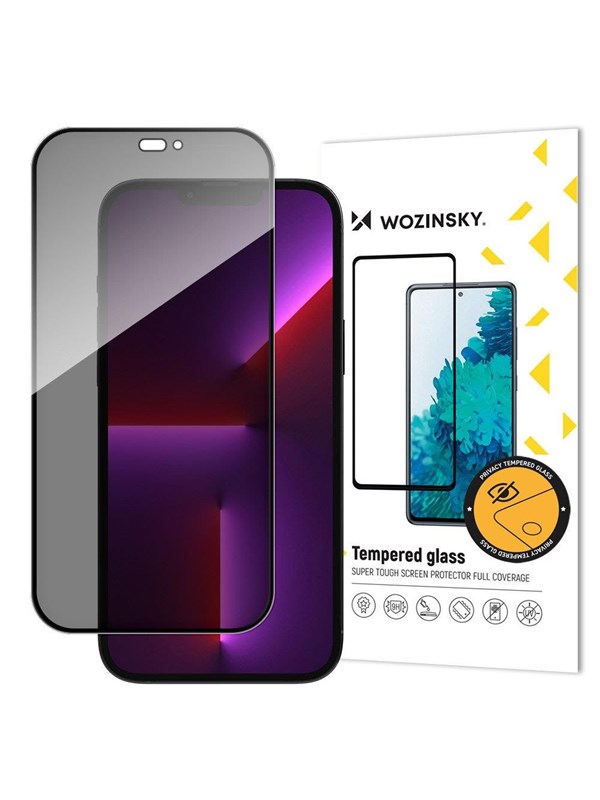 Wozinsky Privacy Glass mit Anti Spy Filter fr iPhone 15 Pro Max  Privacy Glass - schwarz