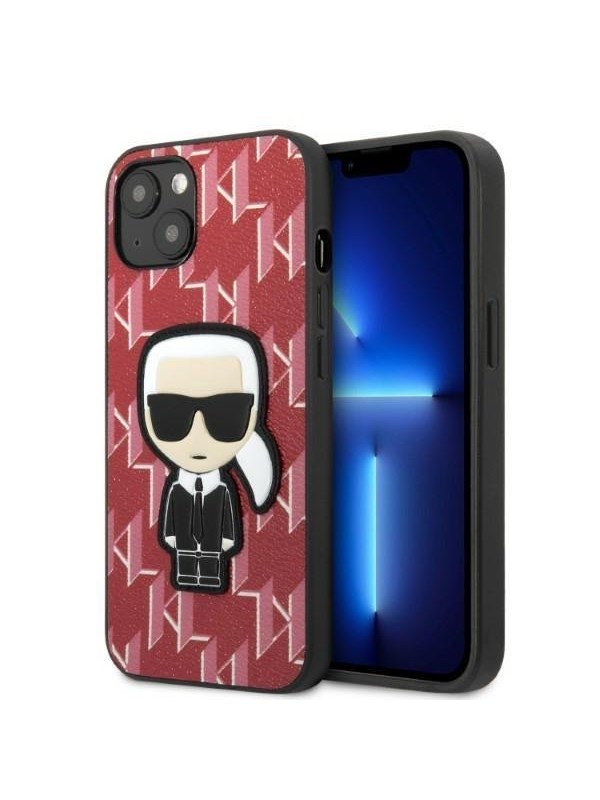Image of Karl Lagerfeld KLHCP13MPMNIKPI iPhone 13 6.1" hardcase red/red Monogram Ikonik Patch