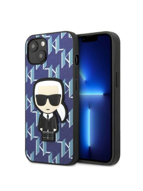 Image of Karl Lagerfeld KLHCP13SPMNIKBL iPhone 13 mini 5.4" hardcase blue/blue Monogram Ikonik Patch