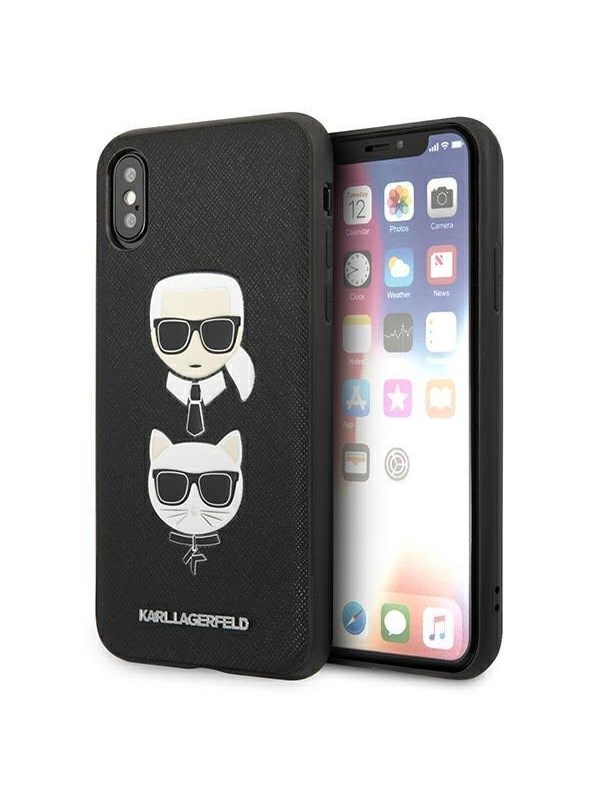 Karl Lagerfeld Saffiano KarlChoupette Head case for iPhone XXS - black