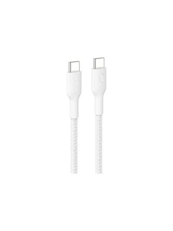 Belkin Belkin BoostCharge 60W Geflochtenes USB-C/USB-C-Kabel 2m, weiß
