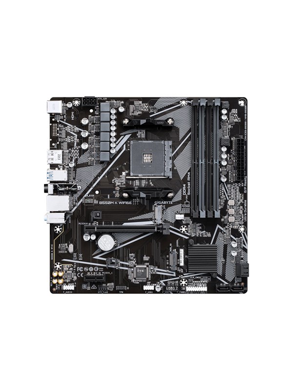 Image of GIGABYTE B550M K WIFI6E Mainboard - AMD B550 - AMD AM4 - DDR4 RAM - Micro-ATX