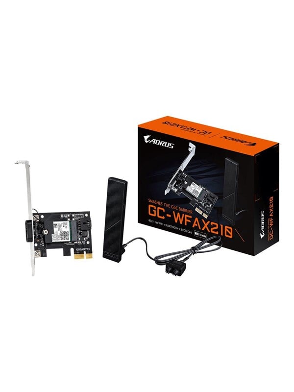 Netzwerkkarte Gigabyte GC-WFAX210 PCIe 4.0 Wi-Fi 6E 2400 Mbps Bluetooth 5.2