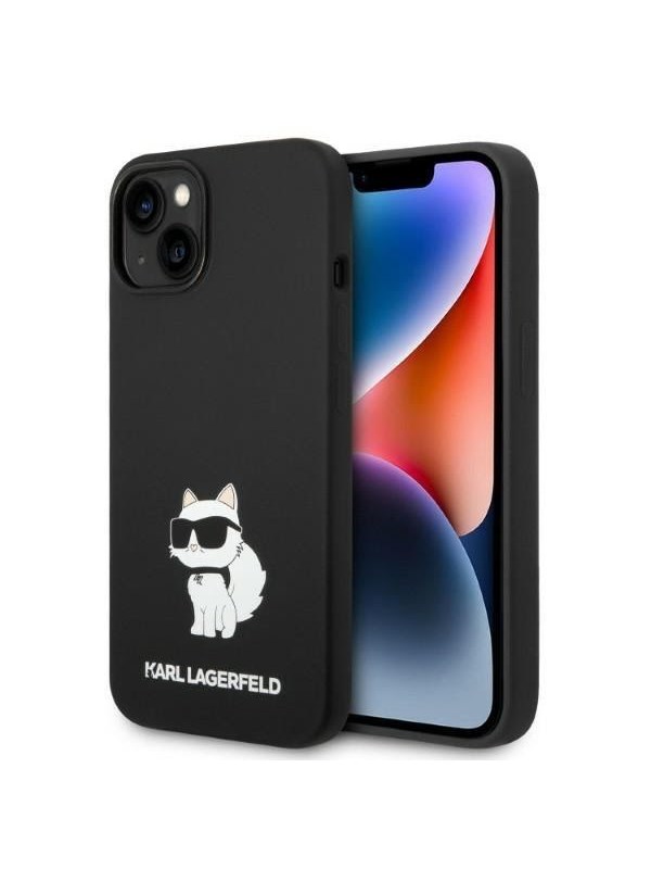 Hülle für Apple iPhone 14 Plus, Karl Lagerfeld, Silicone Choupette, Schwarz