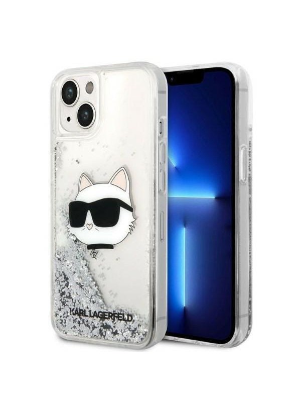 Karl Lagerfeld KLHCP14MLNHCCS iPhone 14 Plus 6.7" silver/silver hardcase Glitter Choupette Head