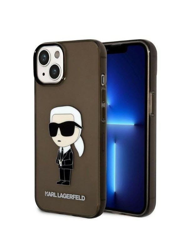 Hülle für Apple iPhone 14 Plus, Karl Lagerfeld, IML Ikonik NFT, Schwarz Transparent