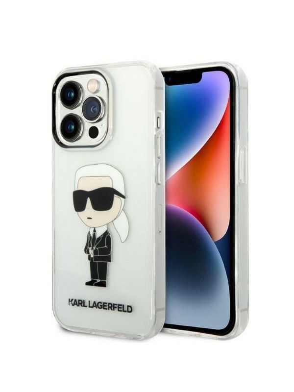 Hülle für Apple iPhone 14 Pro Max, Karl Lagerfeld, Ikonik Karl, Transparent