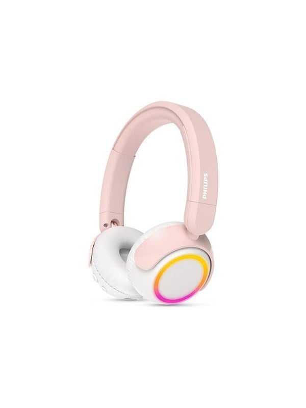 Philips TAK4200 kabellose Bluetooth-Kopfhörer mit Geräuschunterdrückung, Mikrofon und Schnellladung rosa und weiß