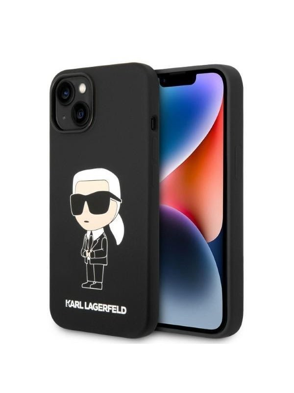 Karl Lagerfeld KLHMP14MSNIKBCK iPhone 14 Plus 6.7" hardcase black/black Silicone Ikonik Magsafe
