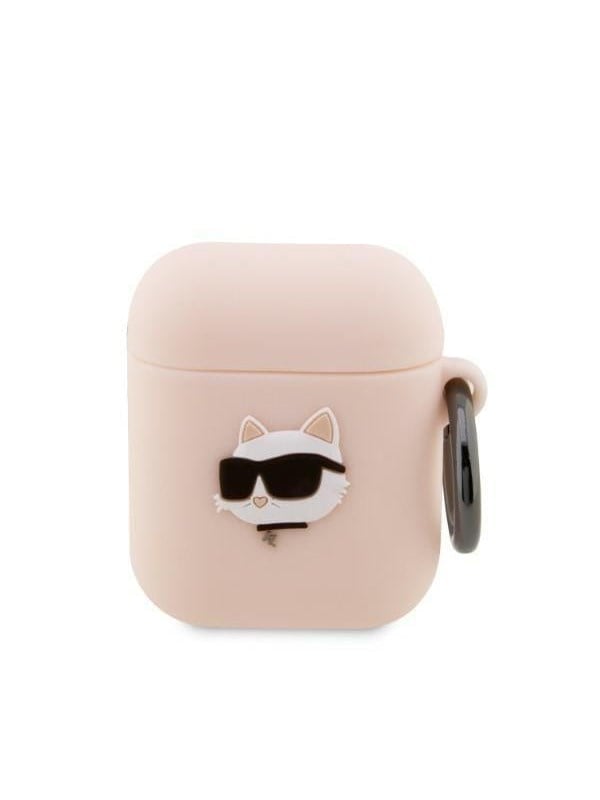 Karl Lagerfeld KLA2RUNCHP AirPods 12 cover pinkpink Silicone Choupette Head 3D