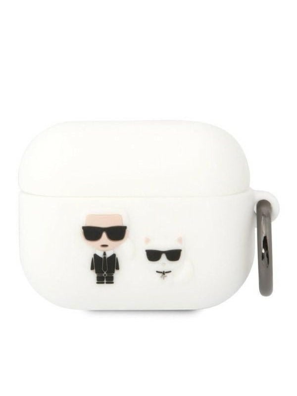 Karl Lagerfeld KLACAPSILKCW AirPods Pro cover white/white Silicone Karl & Choupette