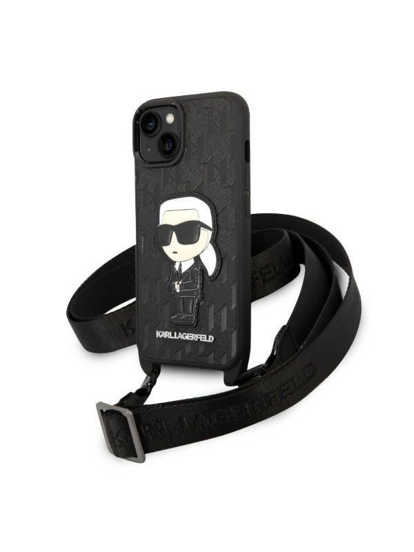 Karl Lagerfeld KLHCP14SSTKMK iPhone 14 6.1" black/black hardcase Monogram Ikonik Patch