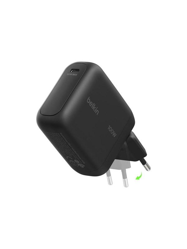 Wandladegerät Belkin BoostCharge 100W USB-C GaN mit klappbarem Stecker schwarz