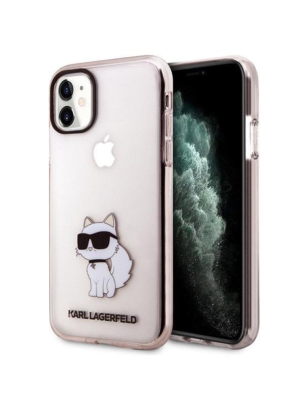 Image of Karl Lagerfeld KLHCN61HNCHTCP iPhone 11 / Xr 6.1" pink/pink hardcase Ikonik Choupette