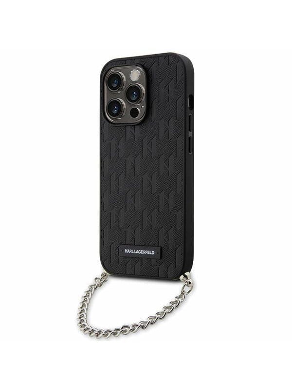 Karl Lagerfeld KLHCP14LSACKLHPK iPhone 14 Pro 6.1" black/black hardcase Saffiano Monogram Chain