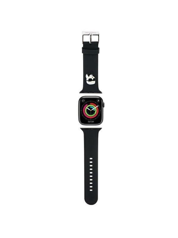 Karl Lagerfeld 3D Rubber Karl Head strap for Apple Watch 384041mm - black