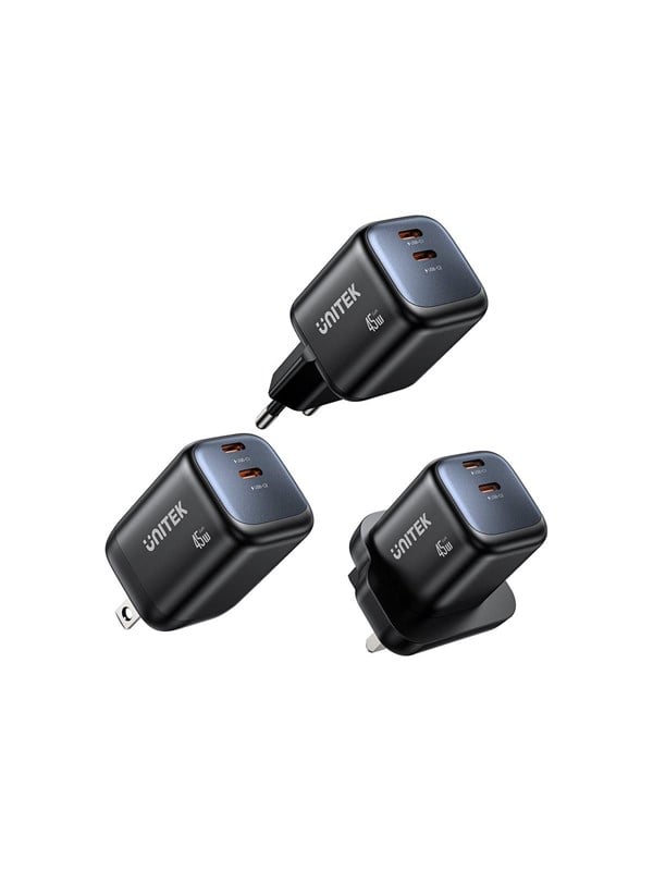Ladegerät Unitek 2 Ports 45W GaN Power Delivery Quick Charge Schwarz