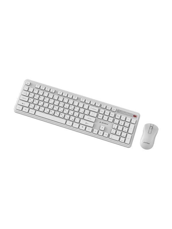 Gembird Slim Pro Business - keyboard and mouse set full size - Cyrillic - white Input Device - Tastatur  Maus Set - Full-Size - Kyrillisch - Weiss