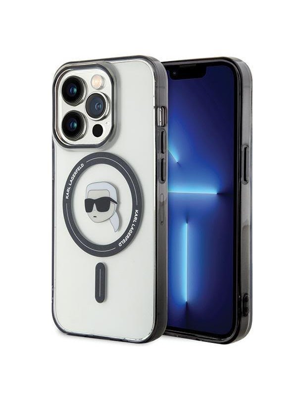 Karl Lagerfeld KLHMP15XHKHNOTK iPhone 15 Pro Max 6.7" transparent hardcase IML Karl`s Head MagSafe