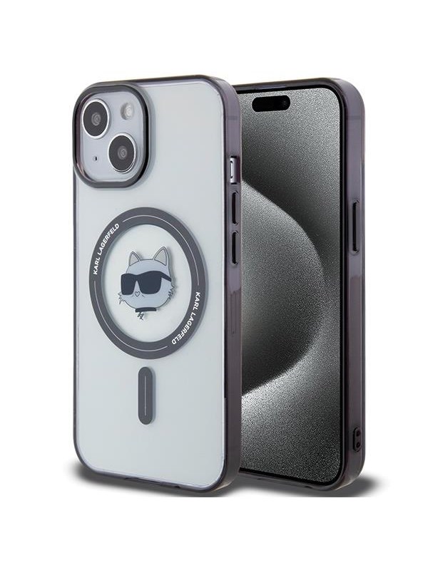 Karl Lagerfeld KLHMP15MHCHNOTK iPhone 15 Plus 6.7" transparent hardcase IML Choupette`s Head MagSafe