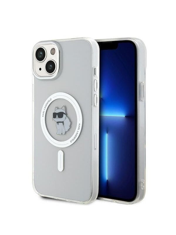 MagSafe Hülle für Apple iPhone 15 Plus / 14 Plus, Karl Lagerfeld, IML Choupette, Transparent