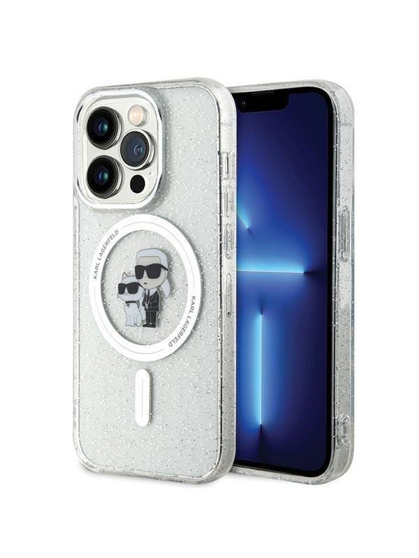Karl Lagerfeld KarlChoupette Glitter MagSafe case for iPhone 15 Pro - transparent