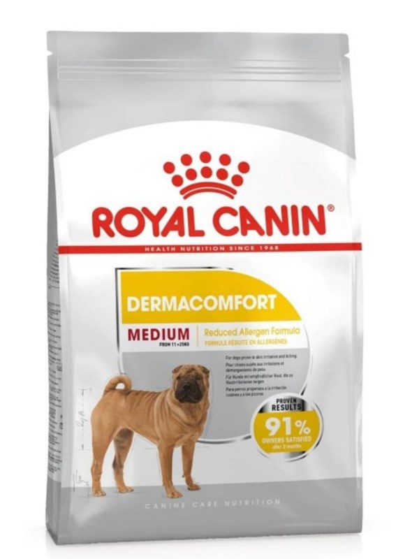 ROYAL CANIN DERMACOMFORT MEDIUM Trockenfutter für mittelgroße Hunde mit empfindlicher Haut 12 Kg