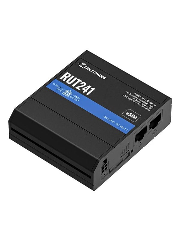 Teltonika Industrial 4G eSIM Router RUT241200000 Standard package with EU PSU - Wireless router N Standard - 80211n
