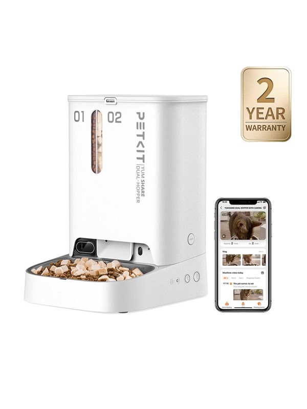 Petkit YumShare Dual-hopper 2 Automatic Feeder with Camera | Capacity 5 L