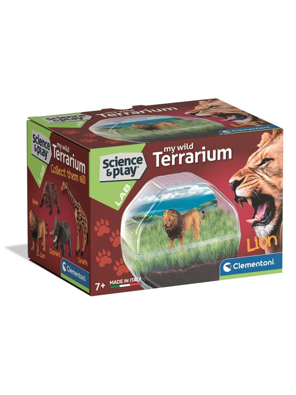 Clementoni Mini Terrarium Löwe 7+ Edukatives Kit mit Figur und Samen