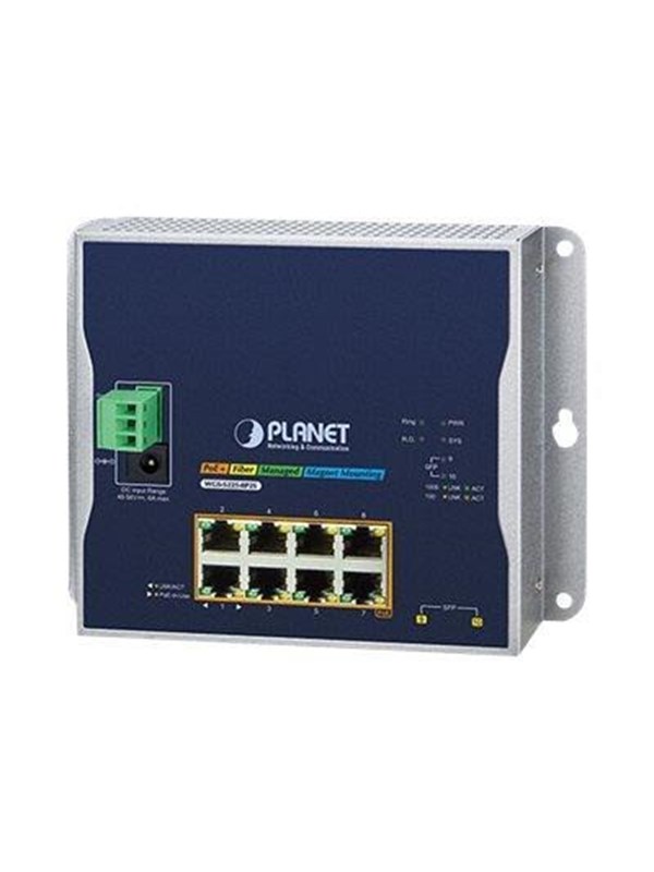 PLANET WGS-4215-8P2S - Switch - managed - 8 x 10 100 1000 (PoE+) + 2 x SFP - an DIN-Schiene montierbar wandmontierbar - PoE+ (200 W)