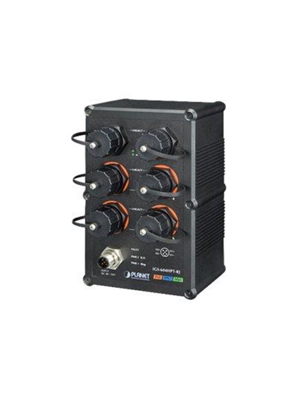 PLANET Industrial IP67 Rated 4-Port 10/100/1000T 802.3at