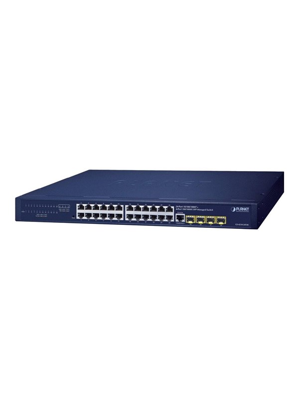 PLANET GS-4210-24T4S - Switch - L4 - managed - 24 x 10 100 1000 + 4 x SFP - Desktop an Rack montierbar