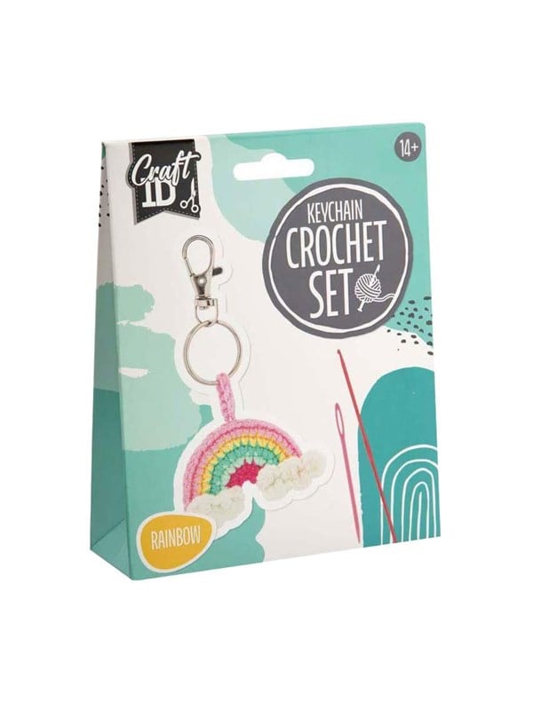 Creative Craft Group Crochet Kit Rainbow Keychain - incl Needle and Thread