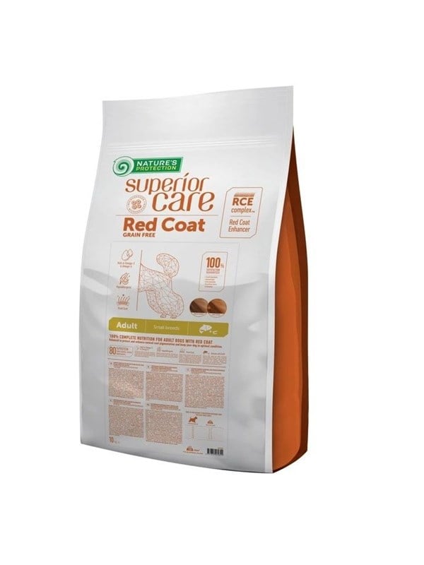 Natures Protection Superior Care Red Coat Adult Small breed Grain free Lachs - Trockenfutter fr Hunde - 10kg