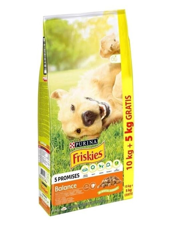 PURINA NESTLE Friskies Balance Chicken mit Gemüse - Trockenfutter für Hunde - 10 + 5kg