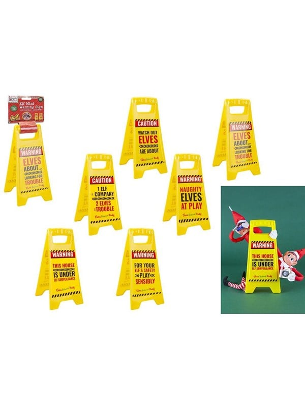 Elves Behavin' Badley Elf Slogans Warning Sign 6 asst.