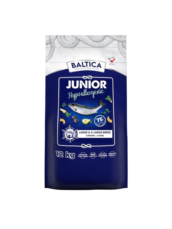 BALTICA Excellent Hypoallergenic Junior LXL Lachs - Trockenfutter fr Hunde - 12kg