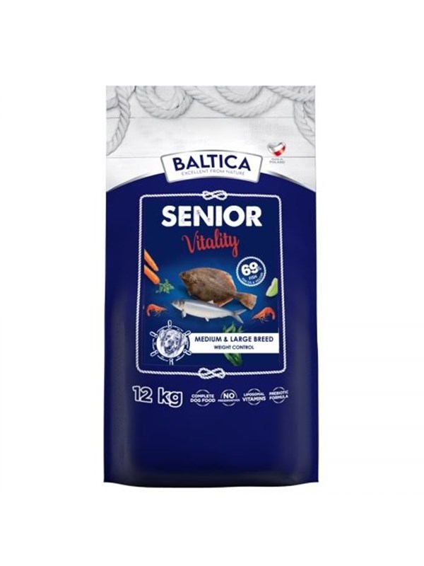 BALTICA Excellent Senior Vitality Ostseefisch mittelgroe und groe Rassen - Trockenfutter fr Hunde - 12kg