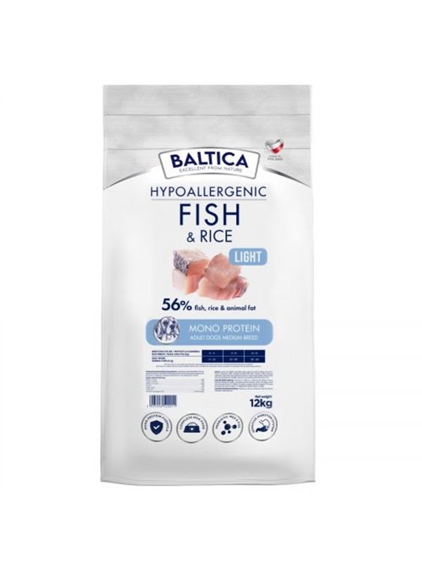 BALTICA Nutraceutic Hypoallergenic Light M Fisch mit Reis - Trockenfutter fr Hunde - 12kg