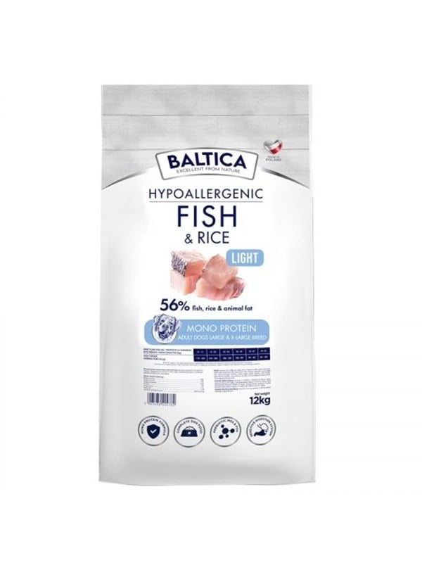 BALTICA Nutraceutic Hypoallergenic Light LXL Fisch mit Reis - Trockenfutter fr Hunde - 12kg