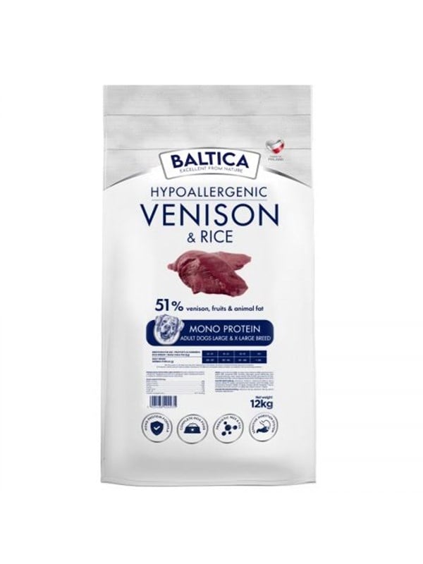 BALTICA Nutraceutic Hypoallergenic groe und X-Large Rassen Hirsch mit Reis - Trockenfutter fr Hunde - 12kg