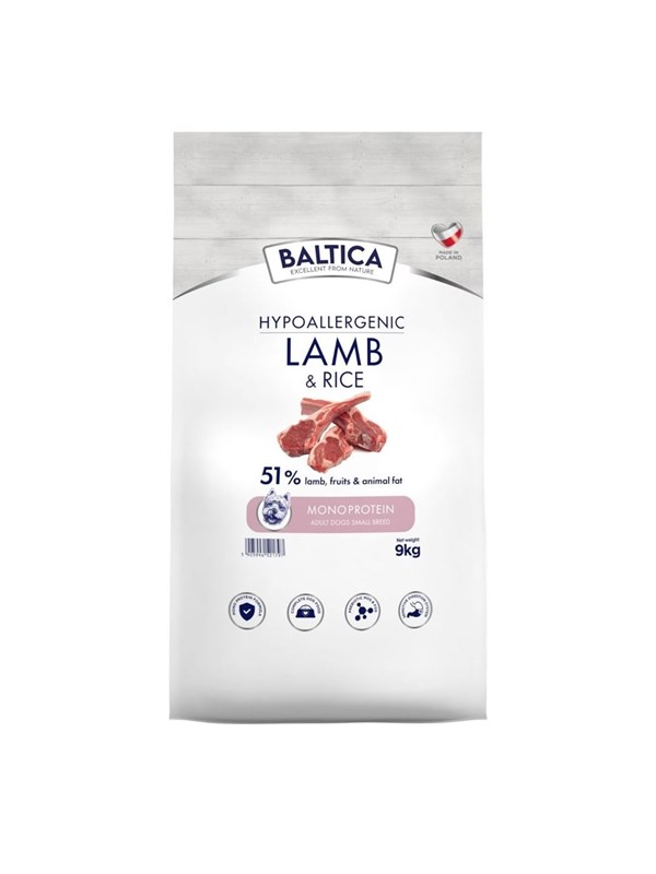 BALTICA Nutraceutic Lamm mit Reis kleine Rasse Mono - Trockenfutter fr Hunde - 9kg