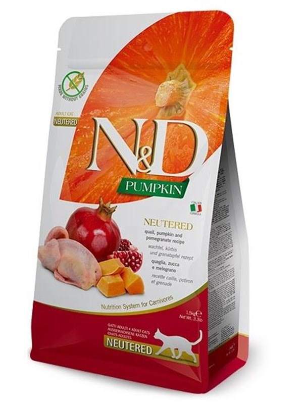 Farmina Pumpkin N&D Neutered Quail - dry cat food - 5kg