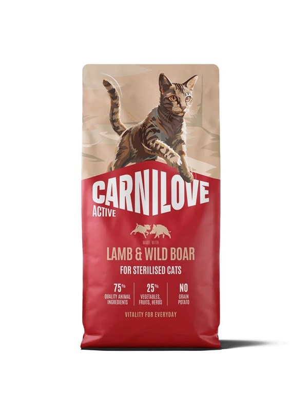 Carnilove Active Cat Lamb&Wild Boar Sterilised - Trockenfutter für Katzen - 6kg